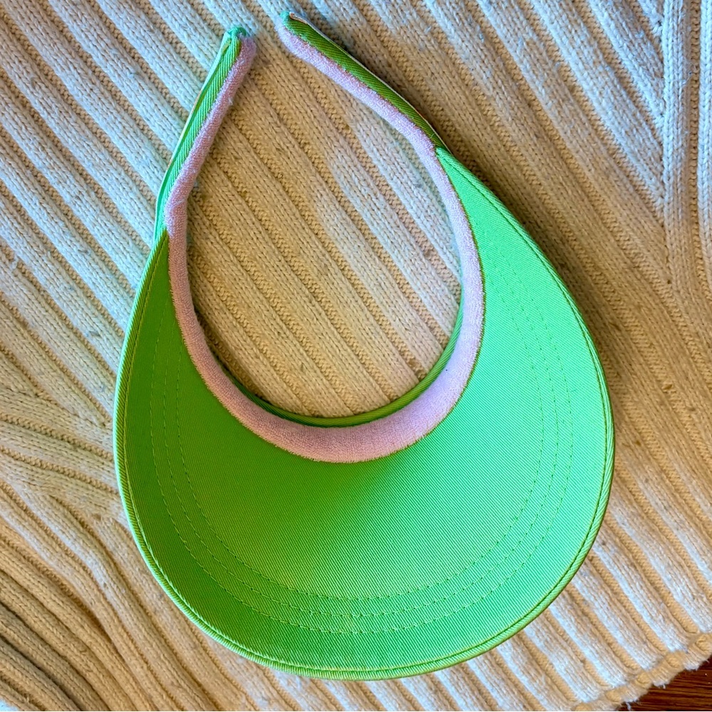 Lime Green Sun Visor with Polka Dots - Picture 4 of 5